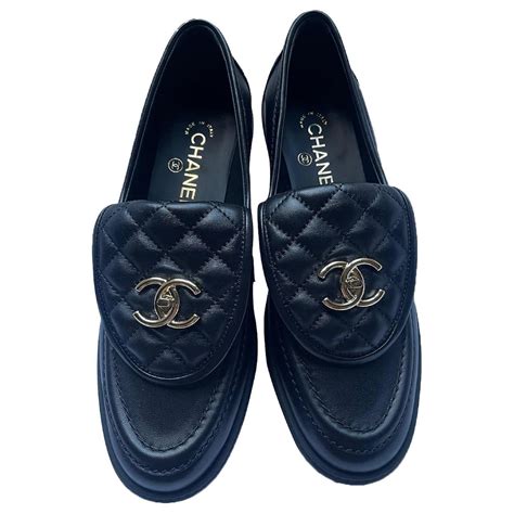 black chanel moccasins|cheap chanel flat shoes.